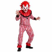 Adult Halloween Red Black Striped Clown Costume With Blood for Party Performance Scary Horror Stage Show Outfit - Image 5