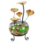 Simplified Modern Wealth Attracting Fish Tank Water Flowing Fountain Ornament for Home Living Room Office Decorative Craft
