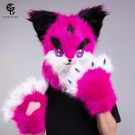 万圣节热销 狐狸毛绒兽装头套cosplay二次元漫展兽头道具跨境货源