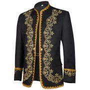 Elegant Adult Stage Performance Costume Men's Gold-Embedded Formal Court Outfit Black White Opera Stage Show Dress - Image 6