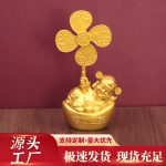 源头工厂风升水起转转元宝底座躺赚财神家居客厅招财摆件批发代发