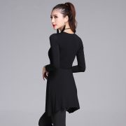 Adult Latin Dance Dress Asymmetric Top Long Sleeve Stage Performance Costume Women's Non-standard Uniform for Adults - Image 5