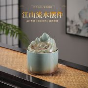 Ceramic Flowing Water Fountain Ornament Chinese Circular Design Ideal for Living Room Tea Table Office Desktop Decoration Gifts - Image 2