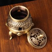 薰炉仿古帝王三层香炉大号家用檀香炉四大神兽香炉金属工艺品摆件 - Image 2