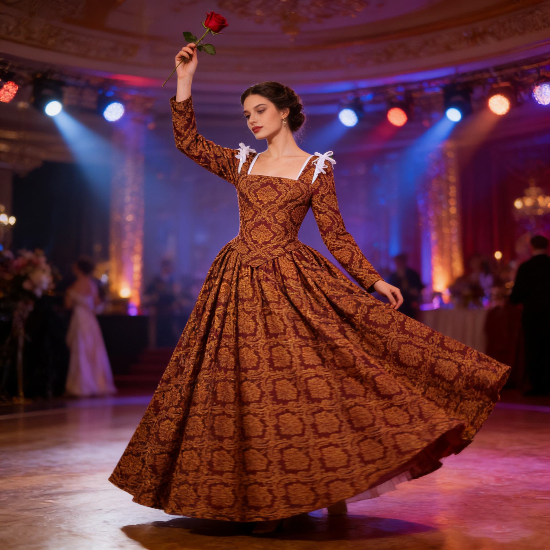 O1CN01dBiQNi22MbYWj9Hag_2217033477106-0-cib.jpg Italian Renaissance Adult Stage Performance Costume Women's Borghese Renaissance Queen Gown Medieval Dress Skirt - Image 1