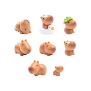 Customizable Decorative Ornaments Miniature Landscape Cute Lotus Leaf Hat Capybara Doll Garden Sculpture DIY Decoration Accessories - Image 5