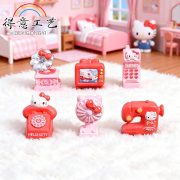 Pink Cat Mini Appliance Resin Ornament Customizable Decorative Scene for Vinyl Player TV Sewing Machine Micro Model Landscaping - Image 4