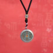 山鬼花钱吊坠复古民族风祥云项链鸿运开元钱吊坠装钛钢嘎乌盒道家 - Image 3