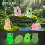 微景观可爱夜光趴趴水豚公仔 园艺造景diy装饰品挂配件桌面小摆件