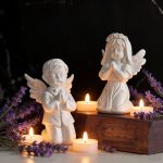 Customizable Resin Angel Sculpture Decorative Ornament for Desktop Vintage European Dreamy Style Girl Figure Cross-Border Decoration