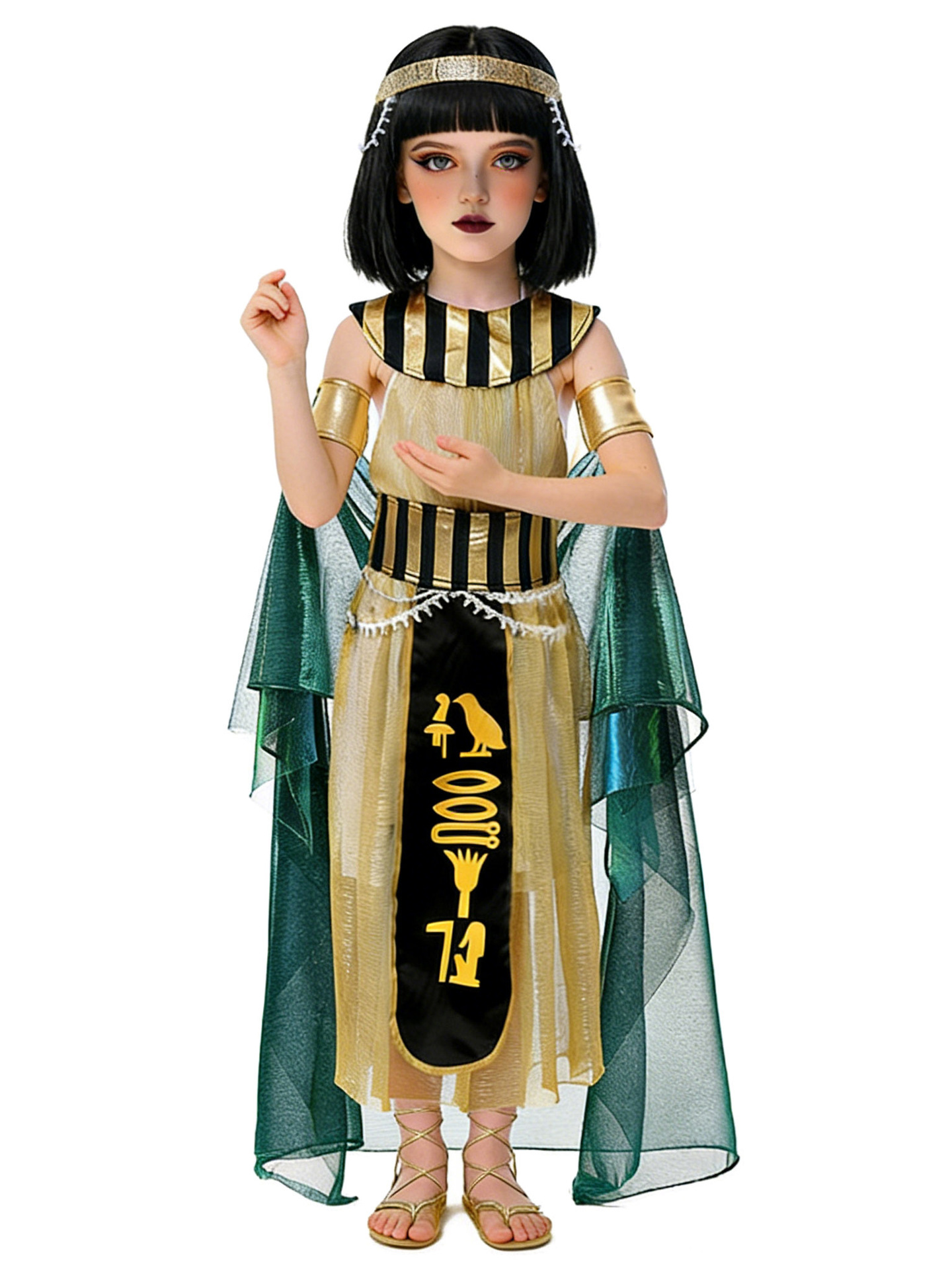 O1CN01dlHwfI1NxL56Uu2zI_3315521636-0-cib.jpg Children's Halloween Cosplay Costume Egyptian Pharaoh Queen Performance Outfit Stage Opera Show Costume Adult Size - Image 1