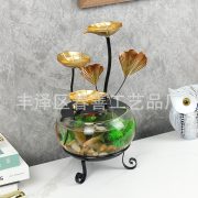 Simplified Modern Wealth Attracting Fish Tank Water Flowing Fountain Ornament for Home Living Room Office Decorative Craft - Image 4