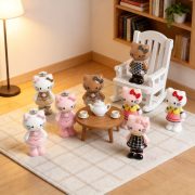 Customizable Decorative Resin Cartoon KT Cat Keychain Bag Pendant 3D Resin Craft Small Tabletop Car Decoration Ornaments - Image 3