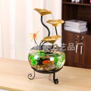 Desktop Mini Fish Tank Flowing Water Fountain Ornament Wealth Attracting Decor for Entrance Living Room Office Craft - Image 3