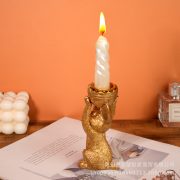 European Style Creative Rabbit Candlestick Customizable Decorative Ornament Resin Easter Bunny Tabletop Decoration Aromatherapy Candle Holder - Image 4