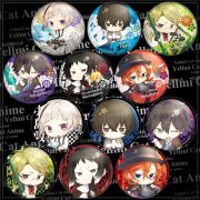 Custom Metal Medal Badge Anime Character Lapel Pin Q Version Wild Geese Literary Emblem Tai Chi Zhijie and Edogawa Ranpo