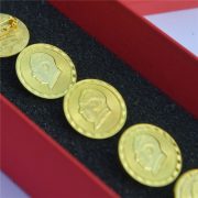Mao Zedong Portrait Badge Chairman Mao Chest Badge 8 Pieces Standard Gold 2.5cm Memorial Medals with Long Box Custom Metal Badge - Image 3