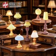 European Style Retro Miniature Resin Table Lamp Decorative Ornament Customizable Microscopic Landscape Design Accessory