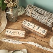Retro Creative Wooden Date Mini Calendar Decorative Ornament American Vintage Style Desktop Tabletop Photography Prop - Image 3