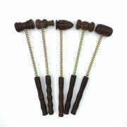 Wooden Spring Hammer Fitness Massage Elderly Meridian Hammer American Vintage Decorative Ornament Elastic Back Thumping Fitness Hammer - Image 2