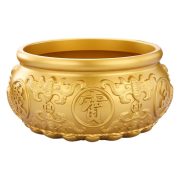 Pure Brass Wealth Attraction Bowl Double Fish Design Custom Metal Badge Home Office Decorative Item Customizable Metal Medal