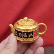 2026 Colorful Wealthy Ceramic Teapot Rotating Tea Pot Chinese Style Playful Item Instant Mahjong Craft Gift Ornament - Image 4