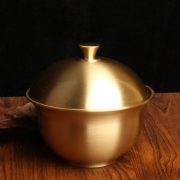 黄铜光面茶杯烟灰缸办公室茶桌创意烟灰缸金属工艺品送礼高端礼品