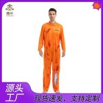 Adult Halloween Prisoner Costume Stage Performance Fashion Show Outfit Adult American Prison Inmate Suit Performance Apparel