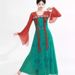 Elegant Long Silk Gown for Women Adult Stage Performance Costume Tunic Skirt Practice Uniform Draped Ancestral Dance Outfit