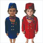 Children's Halloween Air Stewardess Costume Cosplay Professional Performance Outfit for Nursery Role-playing