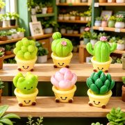 New Resin Simulation Cactus Decorative Ornaments Cute Smiling Face Mini Potted Dollhouse DIY Resin Decorations Customizable