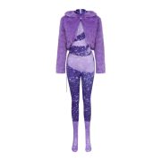 Zootopia Shenqi Yang Cosplay Costume Adult Stage Performance Purple Fur Collar Women Singer Halloween Show Suit