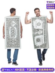 Adult US Dollar Bill Costume for Stage Performance Halloween Party Outfit Funny Walking Dollar Bill Cross-Border Wholesale