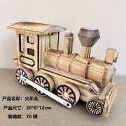 Vintage Wooden Train Head Steam Locomotive Decorative Ornament American Style Children's Toy Car Attraction Gift Souvenir - Image 2