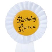 European and american new style white "birthday queen" corsage badge - gold birthday party badge/brooch wholesale - Image 2