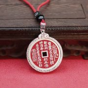 Custom Metal Pendant Vintage Chinese Style Mountain Ghost Coin Necklace Traditional Red Soil Coin Design with Retro Safety Buckle - Image 3