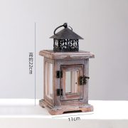 American Vintage Wooden Craftsmanship Candlestick Glass Aromatherapy Holder Rustic Decorative Ornament Solid Wood Antique Style - Image 5