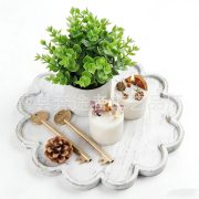 Retro Wooden Lace Tray Bedroom Entrance Decor Display Plate Aromatic Candle Holder Home Decoration Flower Pot Stand - Image 5