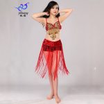 Adult Stage Performance Costume Sequin Skirt Handmade Bra Tassel Skirt Belly Dance Outfit Glitter Stage Wear