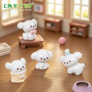 Adorable Butterfly Bow Dog Toy Micro Landscape Customizable Decorative Ornament Resin Craft DIY Dollhouse Car Desktop Decoration - Image 2