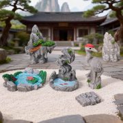 Customizable Decorative Resin Ornament Micro Landscape Simulation Waterfall Pavilion Bridge Garden Landscape Tea Table Accessories - Image 4