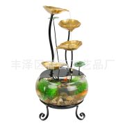 Simplified Desktop Home Glass Aquarium Wealth Attracting Flowing Water Fountain Ornament for TV Cabinet Living Room Entrance Landscape - Image 4
