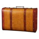 European Style Vintage Wooden Handheld Box Decorative Ornament Storage Box Window Display Piece Old Fashioned Leather Suitcase Photography Prop