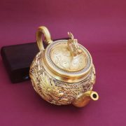 中式黄铜龙凤茶具套装家用复古高档功夫茶壶茶杯茶盘送礼摆件批发 - Image 4