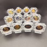 Twelve Zodiac Signs Commemorative Metal Crafts Rotating Stand Colorful Zodiac Coins Ideal for Sales Promotions Events Gifts