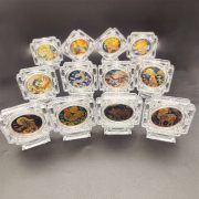 Twelve Zodiac Signs Commemorative Metal Crafts Rotating Stand Colorful Zodiac Coins Ideal for Sales Promotions Events Gifts