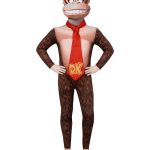 Super Mario Donkey Kong Adult Cosplay Costume Great Apes Headset Faux Fur Texture Jumpsuit For Stage Performance Halloween Kids' Clothing