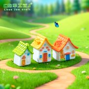 微景观创意乡村瓦片小房子 园艺造景diy装饰品配件迷你桌面小摆件 - Image 3