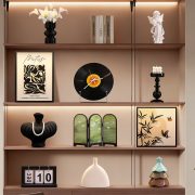Living Room Decorative Ornament Customizable Mid-Century Modern Style High-End Feel TV Console Display Cabinet Accessory