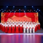 Red Chorus Performance Costume National Poetry Speech Competition Outfit For Adult Female High School Students